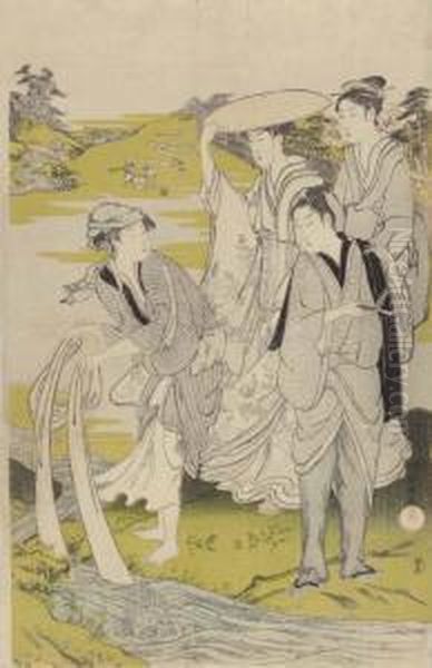 Kitagawa Utamaro (1754-1806) Oil Painting by Kubo Shunman