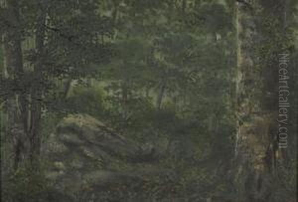 The Edge Of The Woods Oil Painting by Roswell Morse Shurtleff