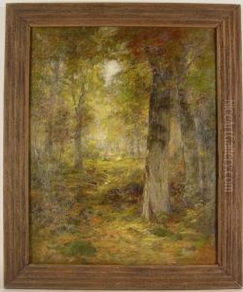 Stag In A Clearing Oil Painting by Roswell Morse Shurtleff