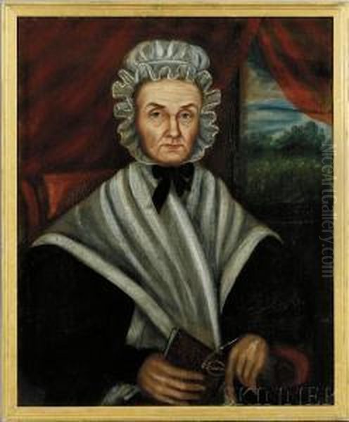 Portrait Of Mrs. David Stevens Of St. Albans, Vermont. Oil Painting by Ruth Whittier Shute