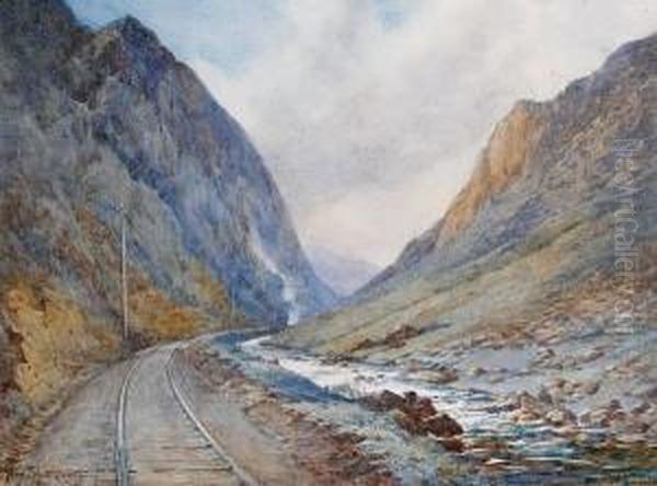 'the Nushki Train In The Shekh Gorge', Britishindia Oil Painting by Allen Robert Betham Shuttleworth