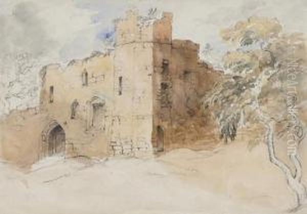 Goodrich Castle Oil Painting by Herbert Sidney