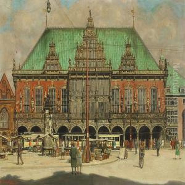 Bremen City Hall Oil Painting by Arthur Siebelist