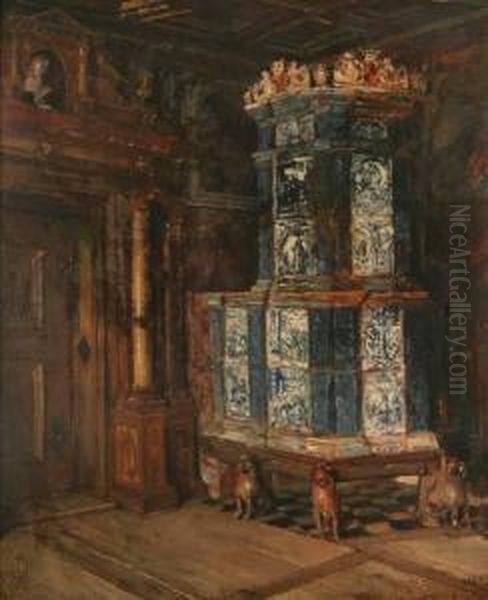 Interior Scene At Doorway Oil Painting by Edward Selmar Siebert