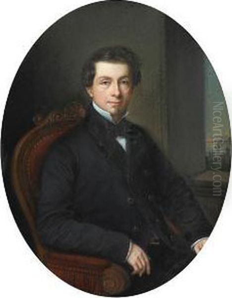 A Portrait Of A Gentleman Oil Painting by Hermann Siebert