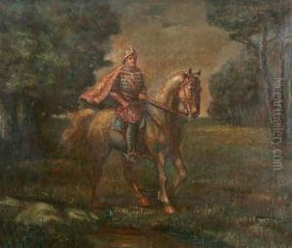 Riddare Till Hast Oil Painting by Arthur Johannes Siebner