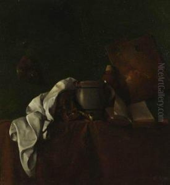 Nature Morte A La Vanite Oil Painting by Eugene Sieffert