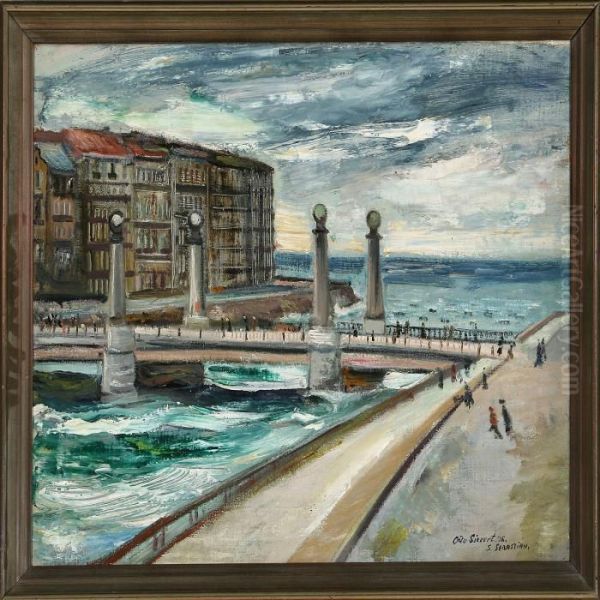 Motif From San Sebastian Oil Painting by Otto Sievert