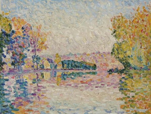 Samois Oil Painting by Paul Signac