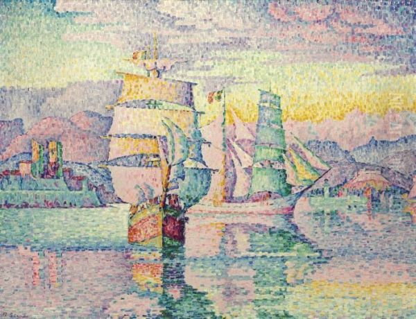 Les Bricks-goelettes. Antibes Oil Painting by Paul Signac