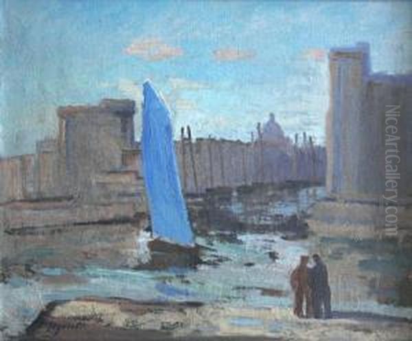 Le Port De La Rochelle Oil Painting by Edmond Sigrist