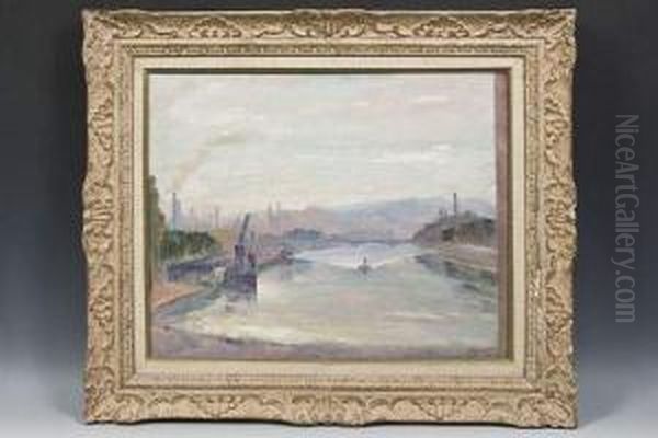 Meudon, Vu Du Viaduc D'auteuil Oil Painting by Edmond Sigrist