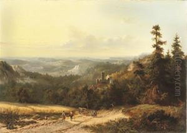 A Sunny Afternoon In The Mountains Oil Painting by Ferdinand Hendrik Sijpkens