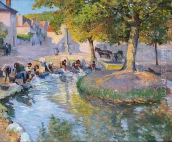 Les Lavandieres Oil Painting by Max Silbert