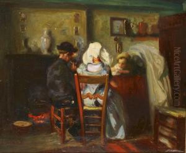 Le Repas De Famille Oil Painting by Max Silbert