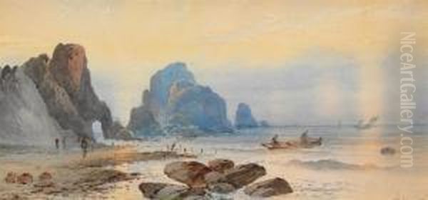 On The Beach Oil Painting by Francis Augustus Silva