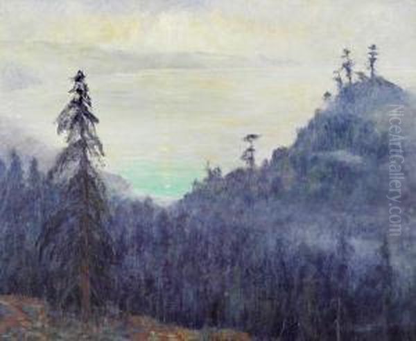 Morning Fog, Big Sur, California Oil Painting by William Posey Silva