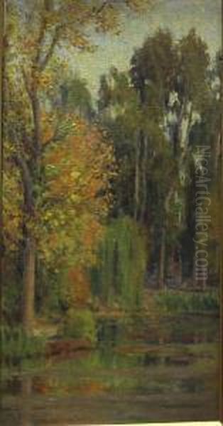 Thought To Be Golden Gate Park Oil Painting by William Posey Silva