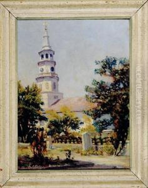 Charleston Spires Oil Painting by William Posey Silva