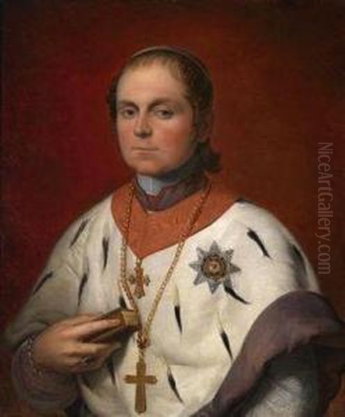 Portrait Of The Bishop Georg Von Oettl (1794-1866) Oil Painting by Giovanni Silvagni