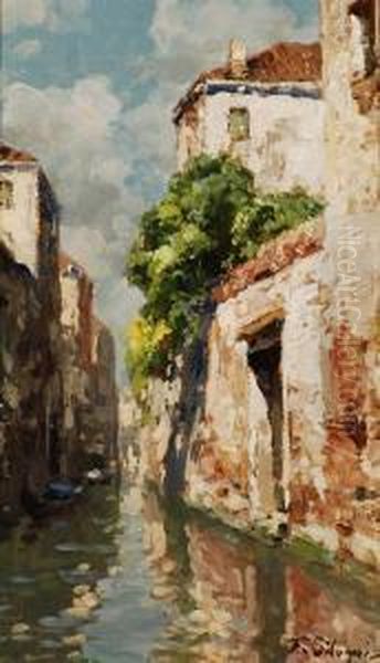 Rio Del Forno Avenezia Oil Painting by Ferdinando Silvani