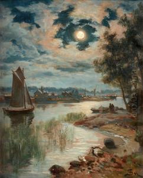 Mansken Oil Painting by Jacob Johan Silven