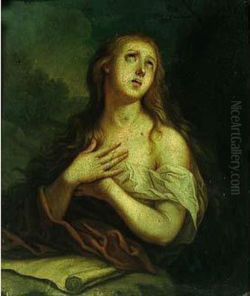 Sainte Marie-madeleine Repentante Oil Painting by Louis Ii Silvestre