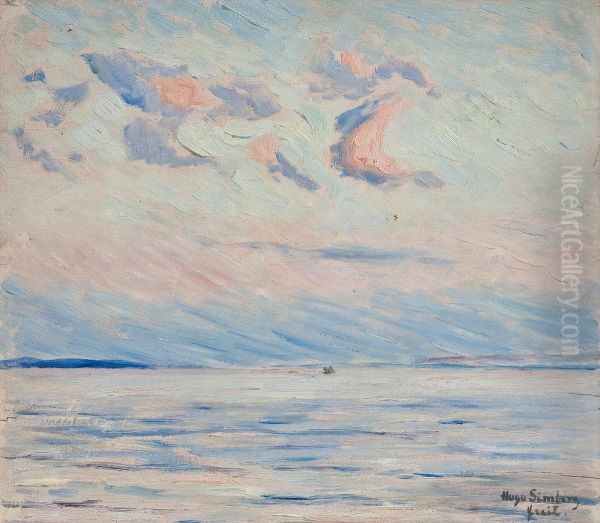 Calm Day At Sea Oil Painting by Hugo Simberg