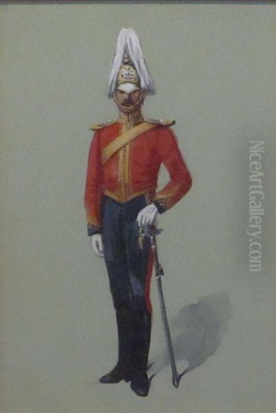 Lothians And Berwickshire Imperial Yeomanry Officer Oil Painting by Richard Simkin