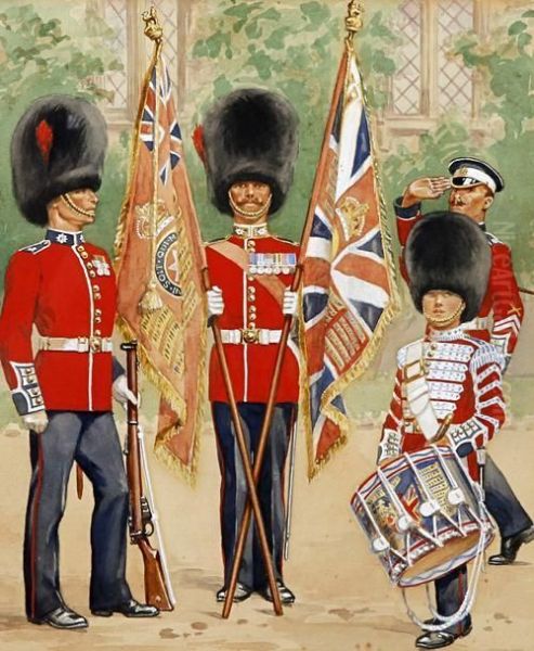 Coldstream Guards Oil Painting by Richard Simkin