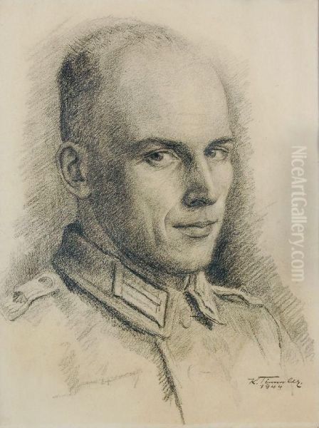 Timmler , Soldatenportrait Oil Painting by Friedrich Karl Simmler