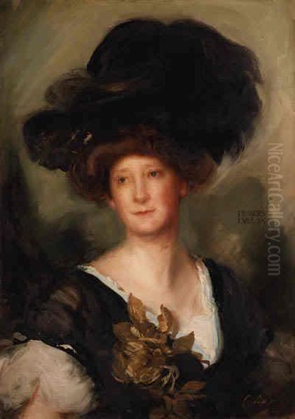 Portrait Of Frances Evelyn Oil Painting by Charles Simms