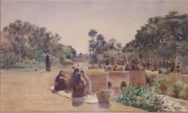 Route Du Marche A Fayoun Egypte Oil Painting by Ernest Simon