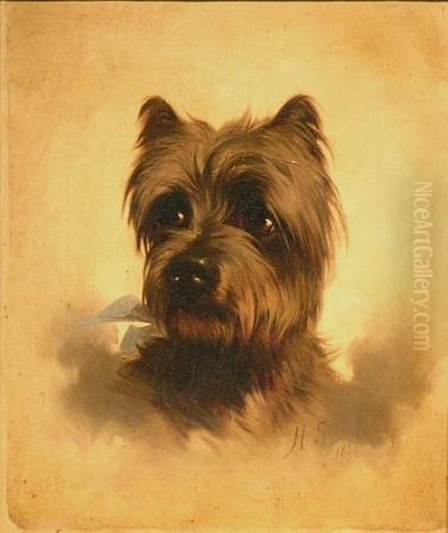 (i) Terrier Portrait Oil Painting by Hermann Gustave Simon