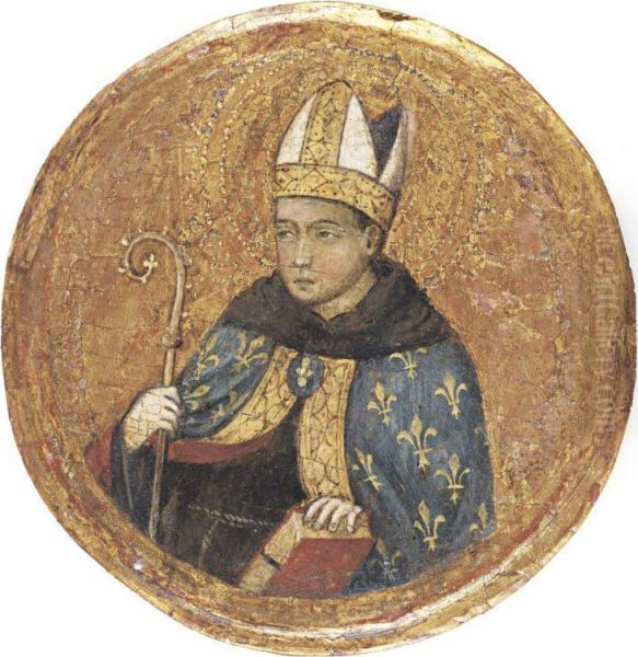 Saint Louis Of Toulouse Oil Painting by Simone Martini