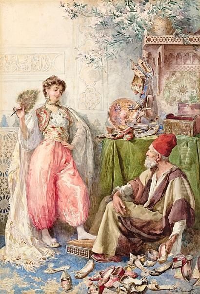 The Harem's Cobbler Oil Painting by Amedeo Momo Simonetti