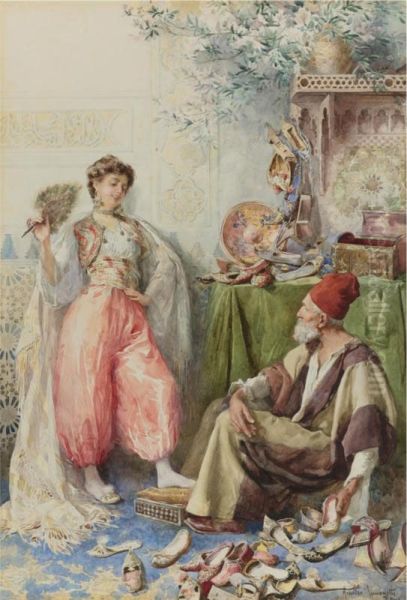 The Harem's Cobbler Oil Painting by Amedeo Momo Simonetti