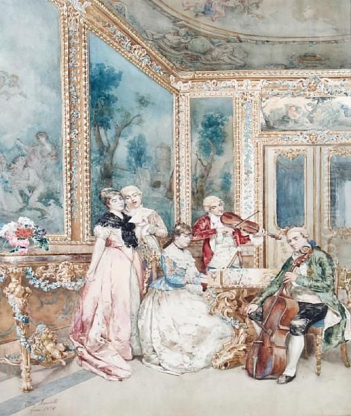 The Recital Oil Painting by Ettore Simonetti