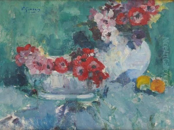 Composition Florale Oil Painting by Victor Simonin