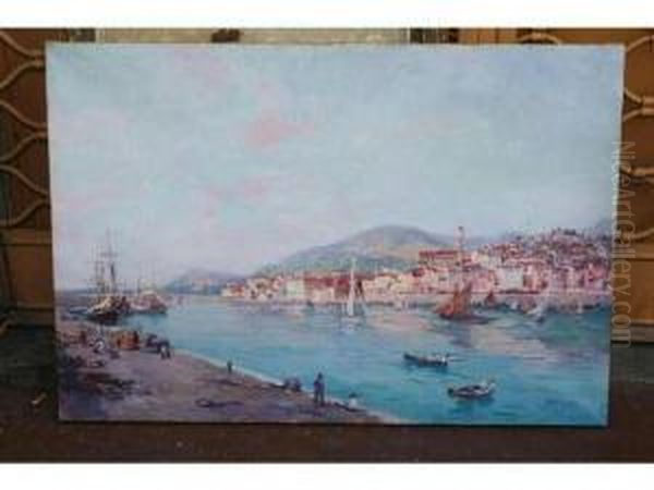 Le Port De Menton Oil Painting by Paul Simons