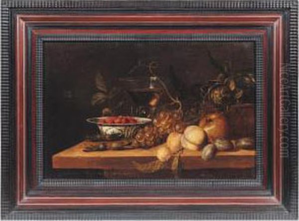 Nature Morte Aux Raisins Et Noisettes Oil Painting by Pseudo Simons