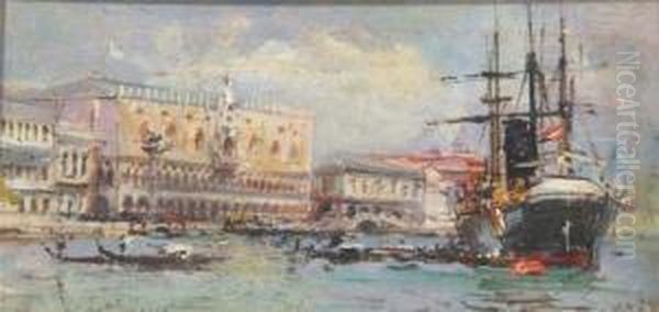 A Veiw Of The Doge's Palace Oil Painting by Henry Simpson