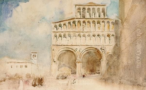 Duomo At Lucca Oil Painting by Henry Simpson