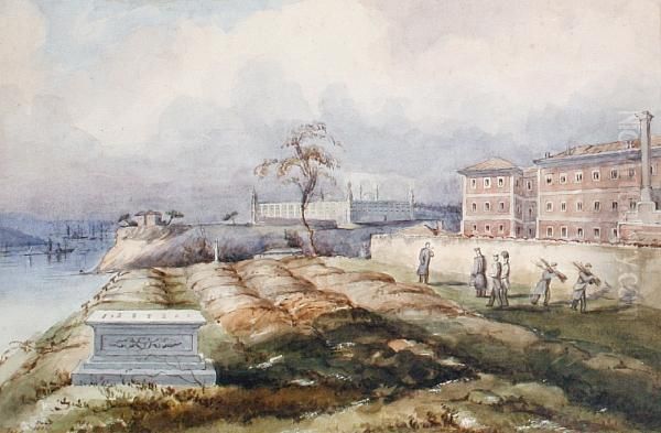 Burial Ground And Hospital At Scutari Oil Painting by William Skinner, Simpson Jr.