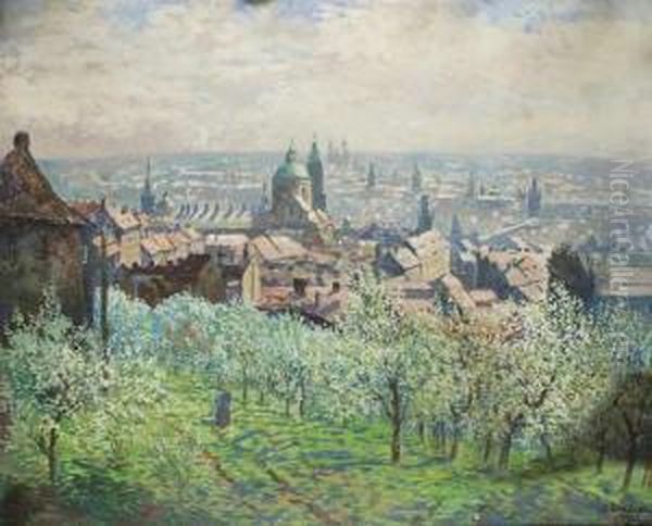 Spring In The Lesser Quarter Oil Painting by Jaroslav Simunek