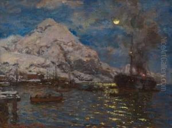 Fra Lofoten Oil Painting by Otto Sinding