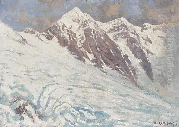 Konigsspitze Oil Painting by Otto Ludvig Sinding