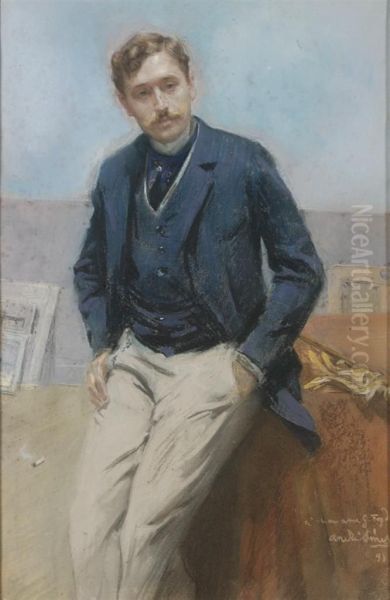 Portrait De Georges Feydeau Oil Painting by Andre Sinet