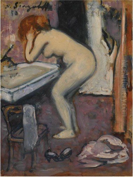 Nude In An Interior by Nikolai Vladimirovich Sinezobov