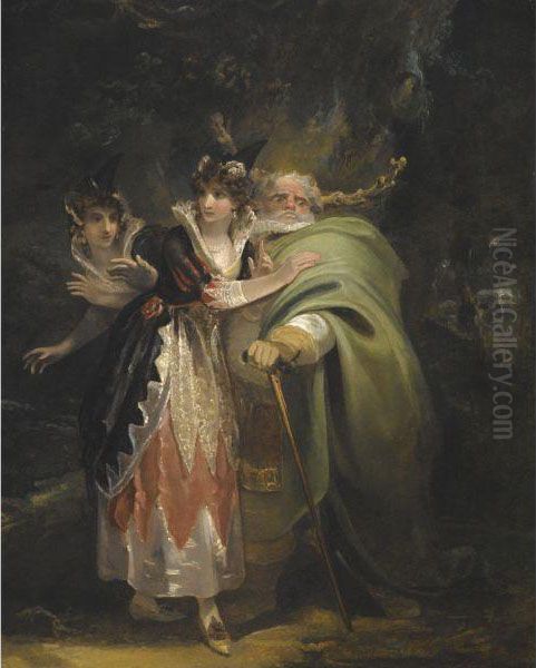 Falstaff At Herne's Oak Oil Painting by Henry Singleton